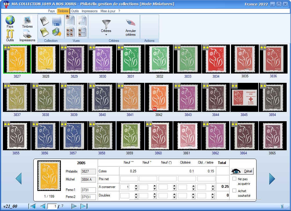 Philatelix - Logiciels pour timbres de France, Monaco, Andorre, DOM-TOM et  colonies